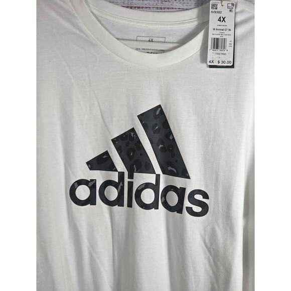 Adidas NWT leopard print logo plus size 4X short sleeve activewear - Picture 4 of 4